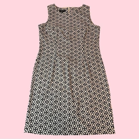 Mario Serrani women's sleeveless dress midi geometric print back slit sz medium - Picture 1 of 12